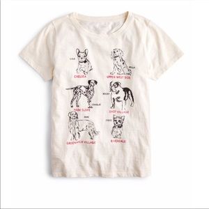 J. Crew New York Dogs Graphic Tee